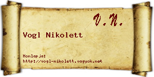Vogl Nikolett névjegykártya